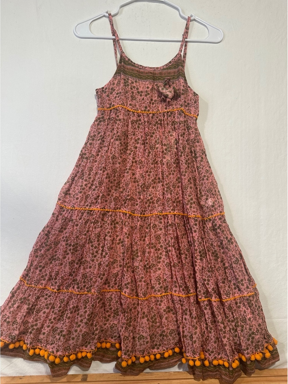 Poupette St Barth Long Dress Pippa CTR Pink Jasmine Cotton Tropical Dress L